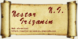 Nestor Irižanin vizit kartica